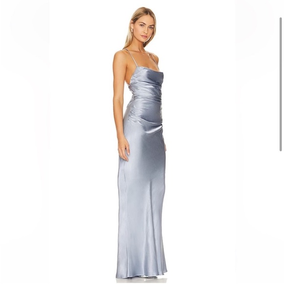 NEW Shona Joy La Lune Lace Back Maxi Dress in Powder Blue - Picture 3 of 9